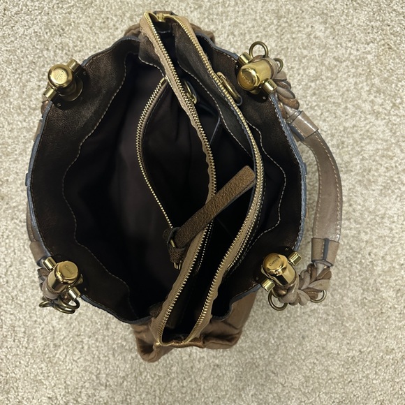 Chloe Heloise Satchel Leather Handbag Dark Metallic EUC Authentic - Picture 14 of 16